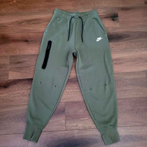 Nike Sportswear Tech Fleece Jogger Pants Womens Small Green Olive CW4292-222 - Picture 1 of 14
